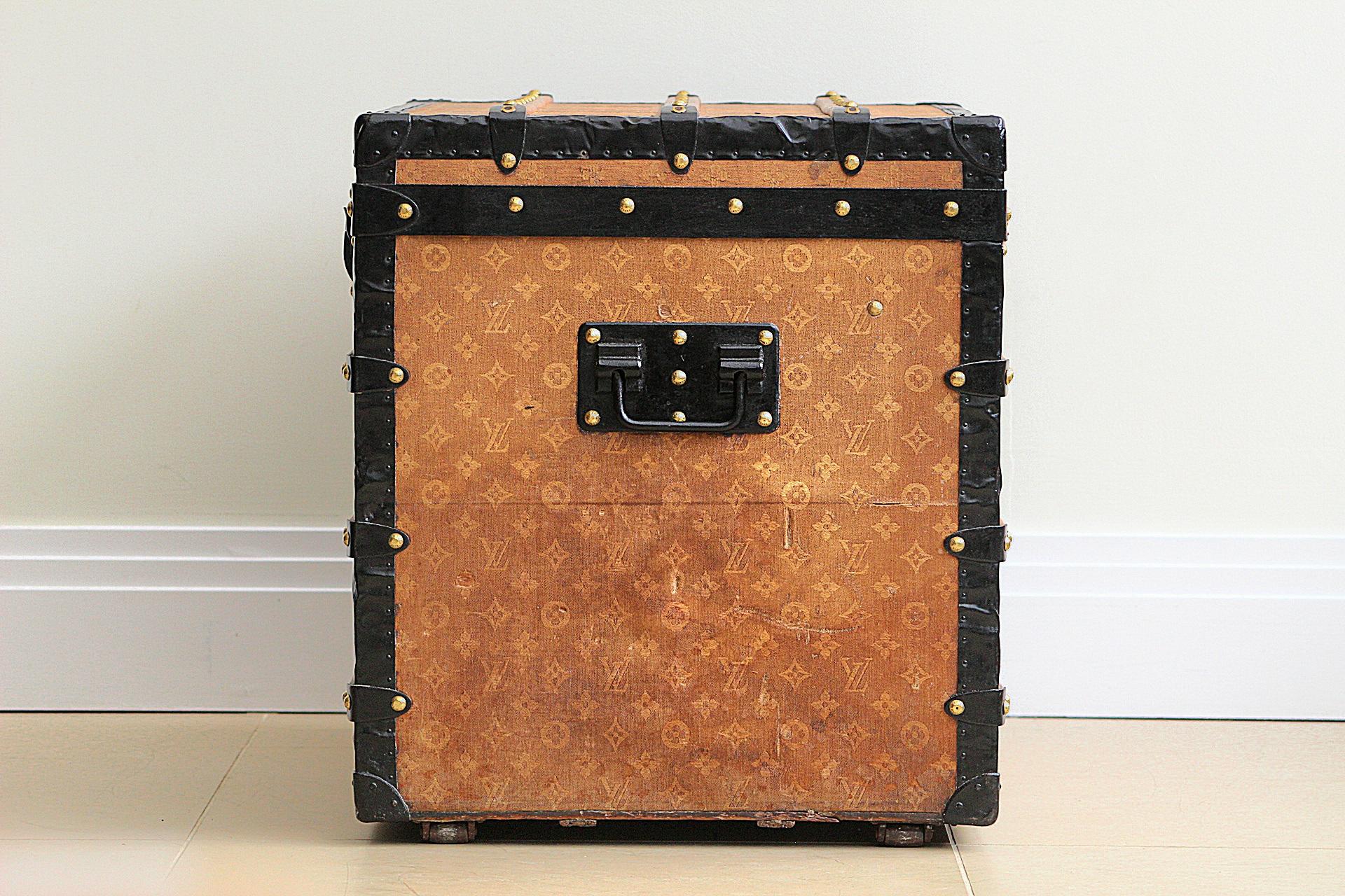Louis Vuitton Courier Koffer aus gewebtem Segeltuch mit Monogramm aus den 1890er Jahren im Angebot 3