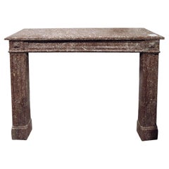 1890s Louis XVI Pink French Marble Mantel