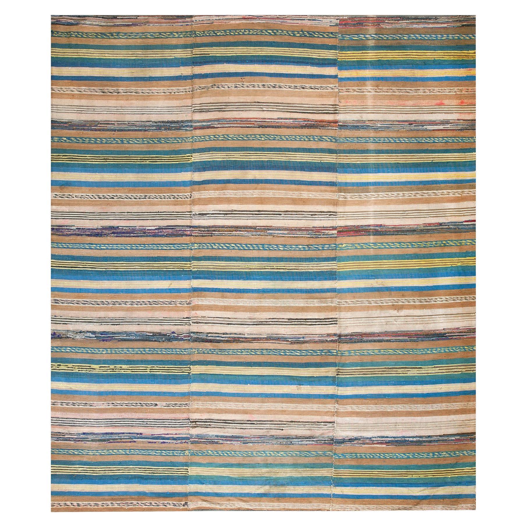 1890s Multicolor Stripe Folk Art Antique American Shaker Rag Rug 8
6"x9
Carpet