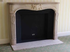 NYC Waldorf Astoria Hotel Limestone Mantel Louis XV Hand Carved French