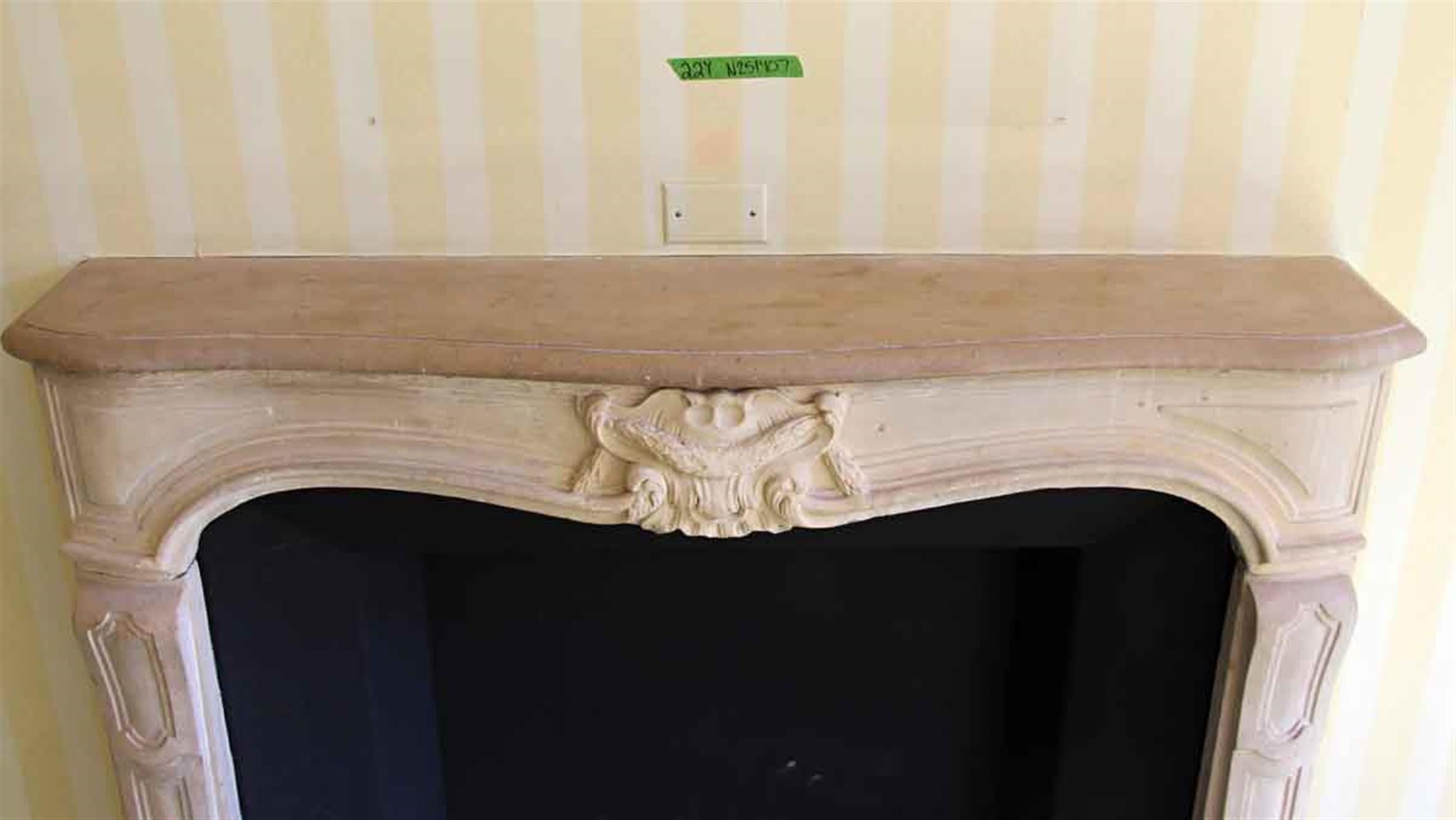 Hand-Carved NYC Waldorf Astoria Hotel Limestone Mantel Louis XV Hand Carved French For Sale