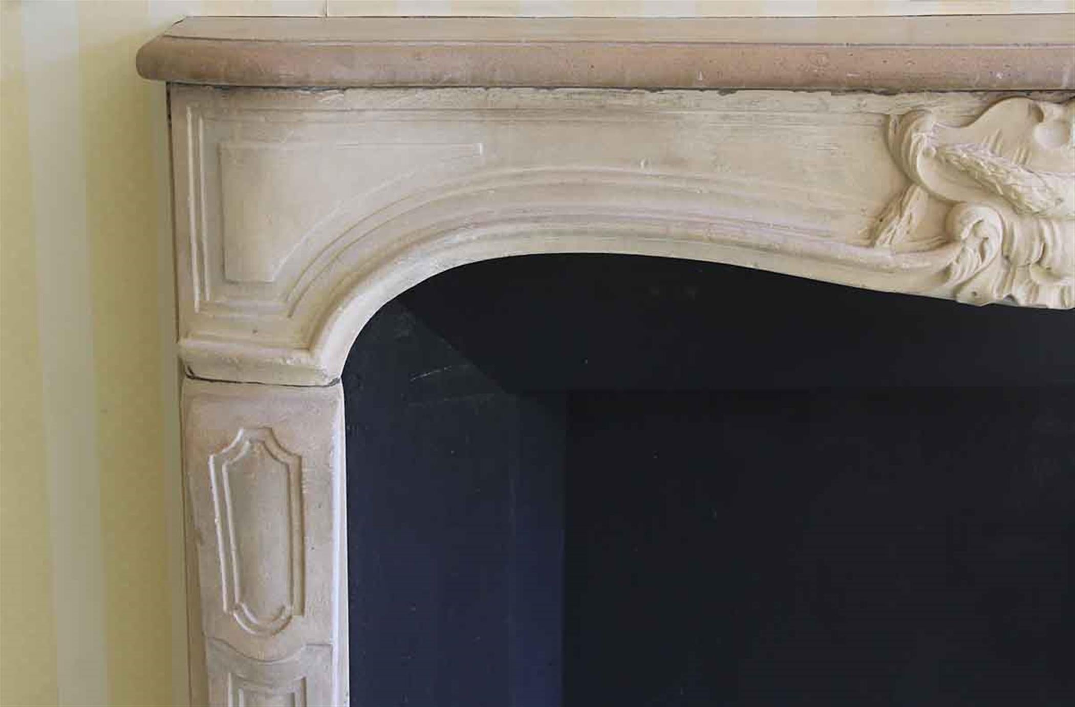 Late 19th Century NYC Waldorf Astoria Hotel Limestone Mantel Louis XV Hand Carved French For Sale