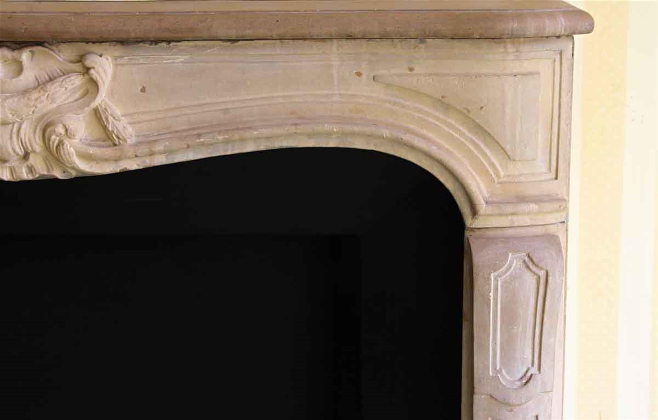 NYC Waldorf Astoria Hotel Limestone Mantel Louis XV Hand Carved French For Sale 2