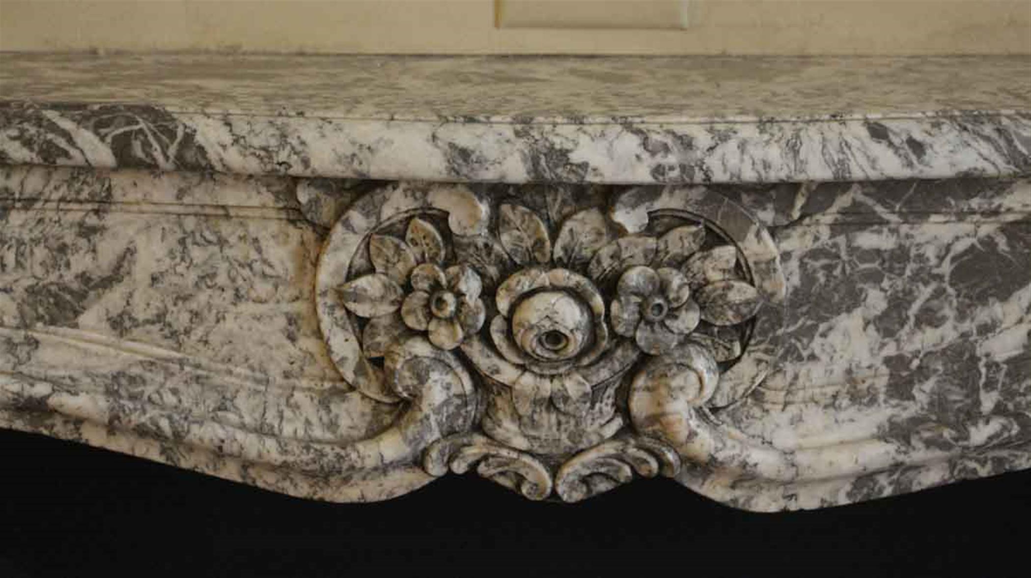 Late 19th Century Waldorf Astoria Hotel Rococo Marble Mantel Hand Carved Petite Louis XV 