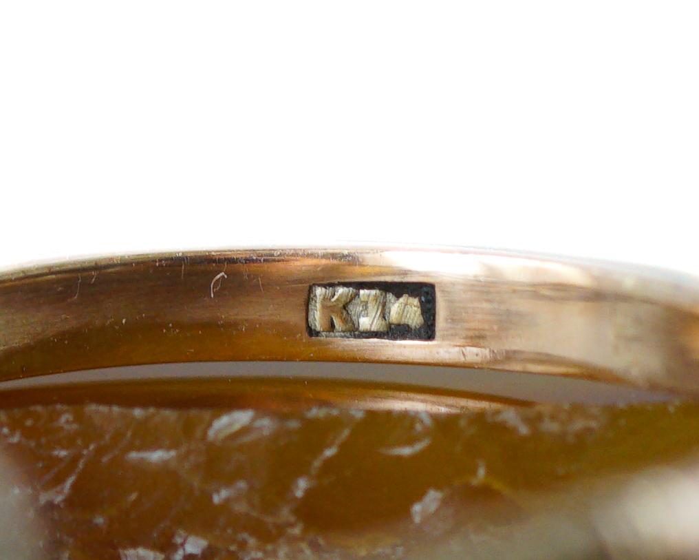 1890s Opal Bypass 'Toi et Moi' 14 Karat Rose Gold Ring In Good Condition In Atlanta, GA