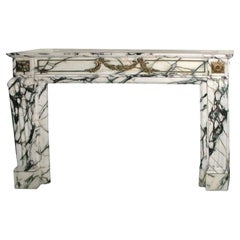 1890s Original Marble Mantel from the Plaza Hotel in NYC with Bronze Ormolu