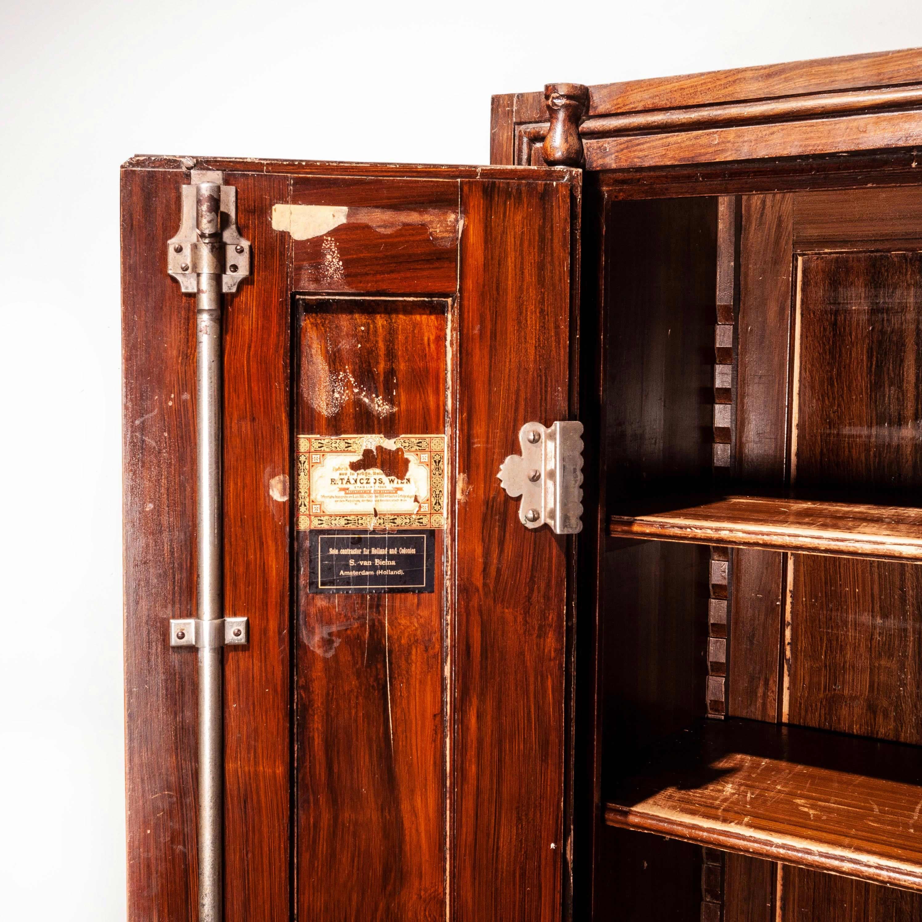 Late 19th Century 1890s Original Patented Fireproof Large Cabinet by Tanczos of Vienna For Sale