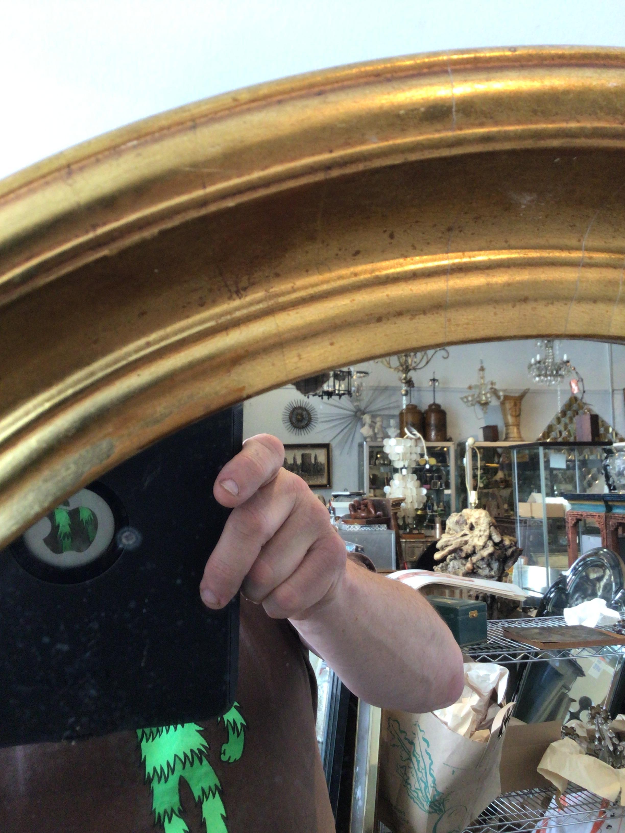 1890s Oval Gilt Wood Mirror 1