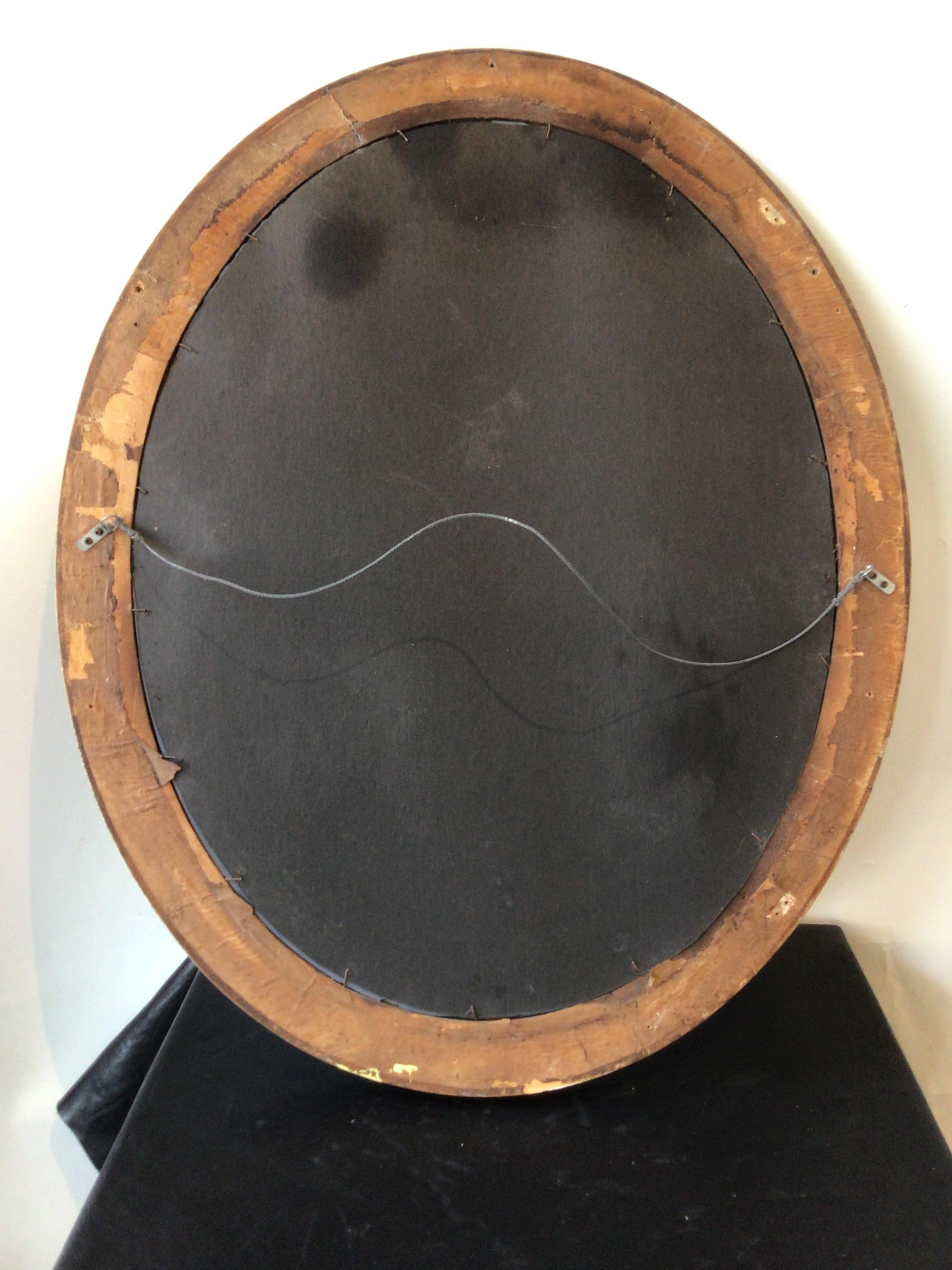 1890s Oval Gilt Wood Mirror 3