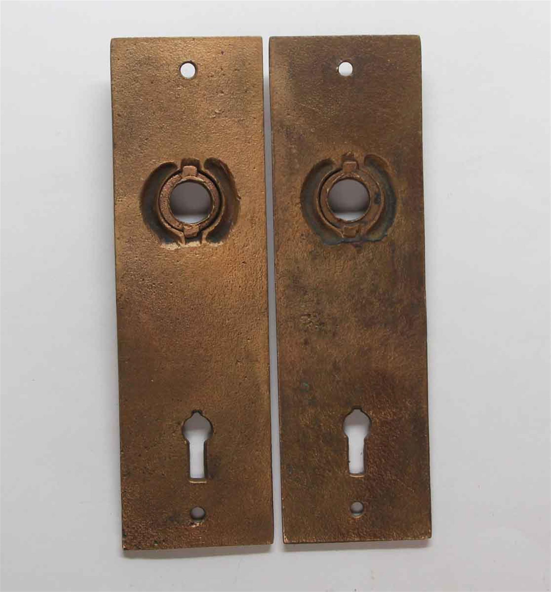 19th Century 1890s Pair of Brass Eastlake Aesthetic Style Passage Door Back Plates