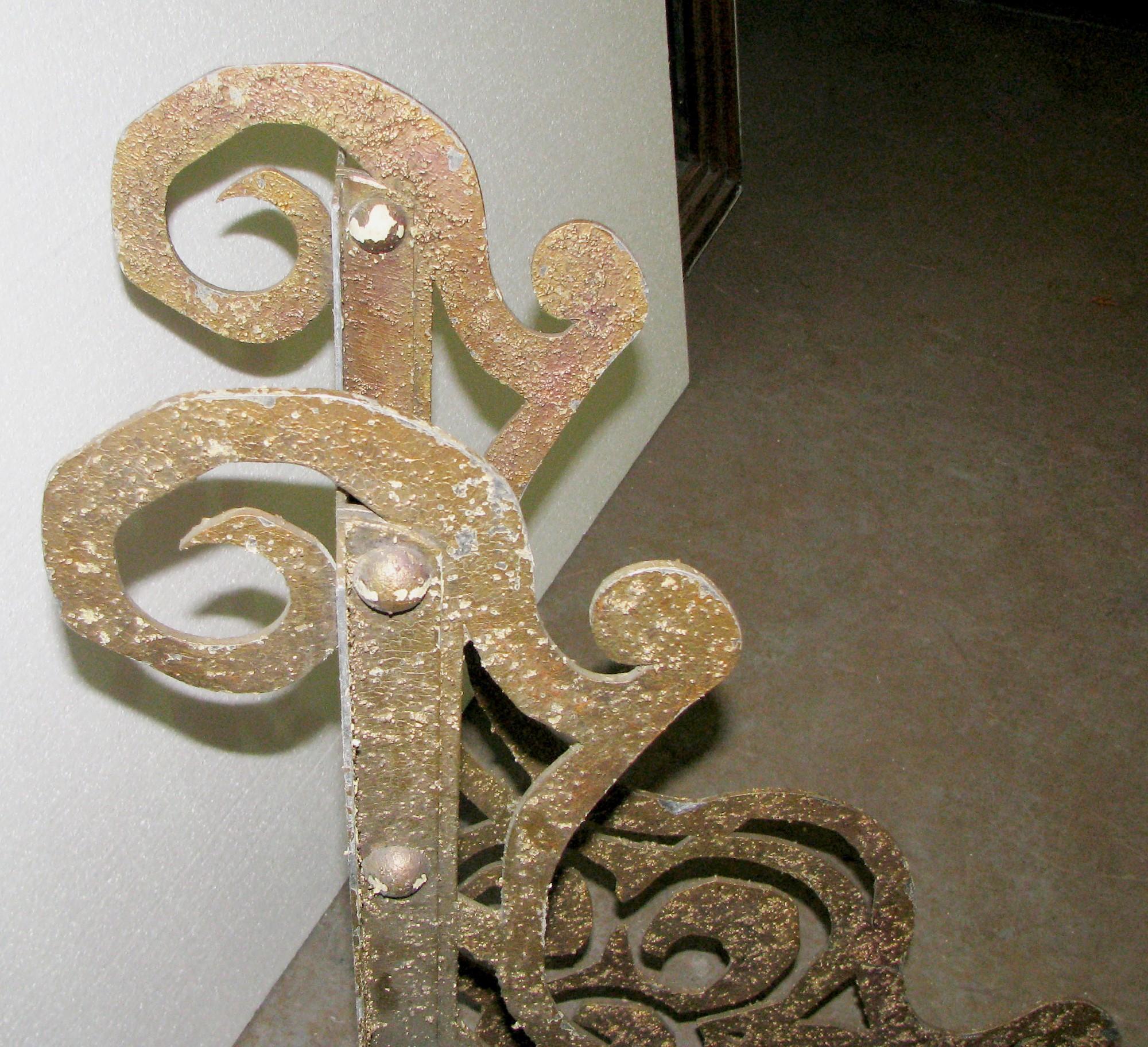 19th Century 1890s Pair of Ornate Architectural Steel Brackets from Manhattan Fire Escape