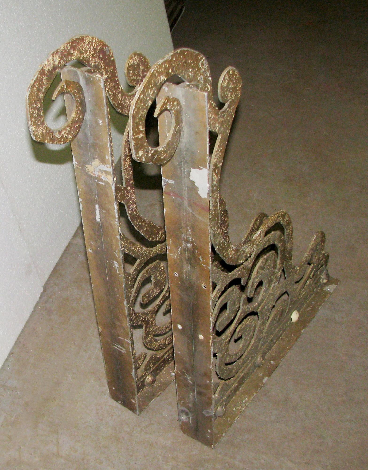 1890s Pair of Ornate Architectural Steel Brackets from Manhattan Fire Escape 1