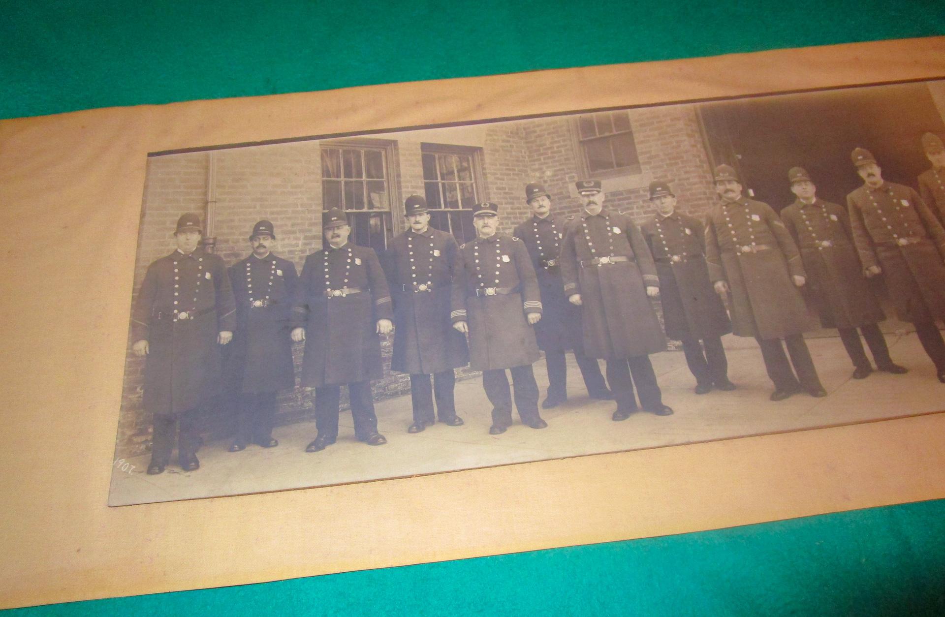 Victorian Photography Panoramic Thirteen United States Police Officers 1907 