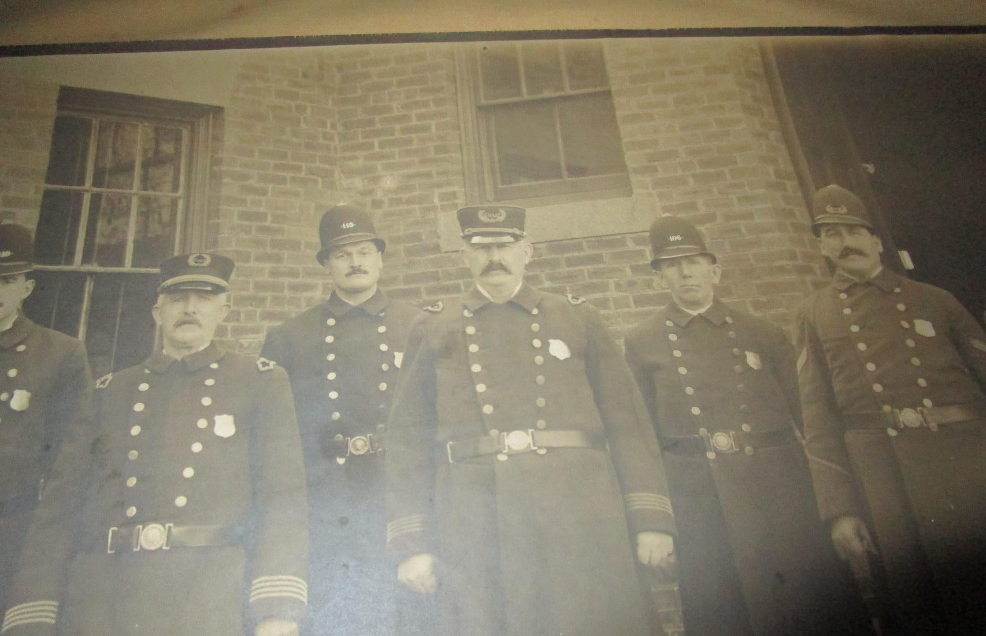 American Photography Panoramic Thirteen United States Police Officers 1907 