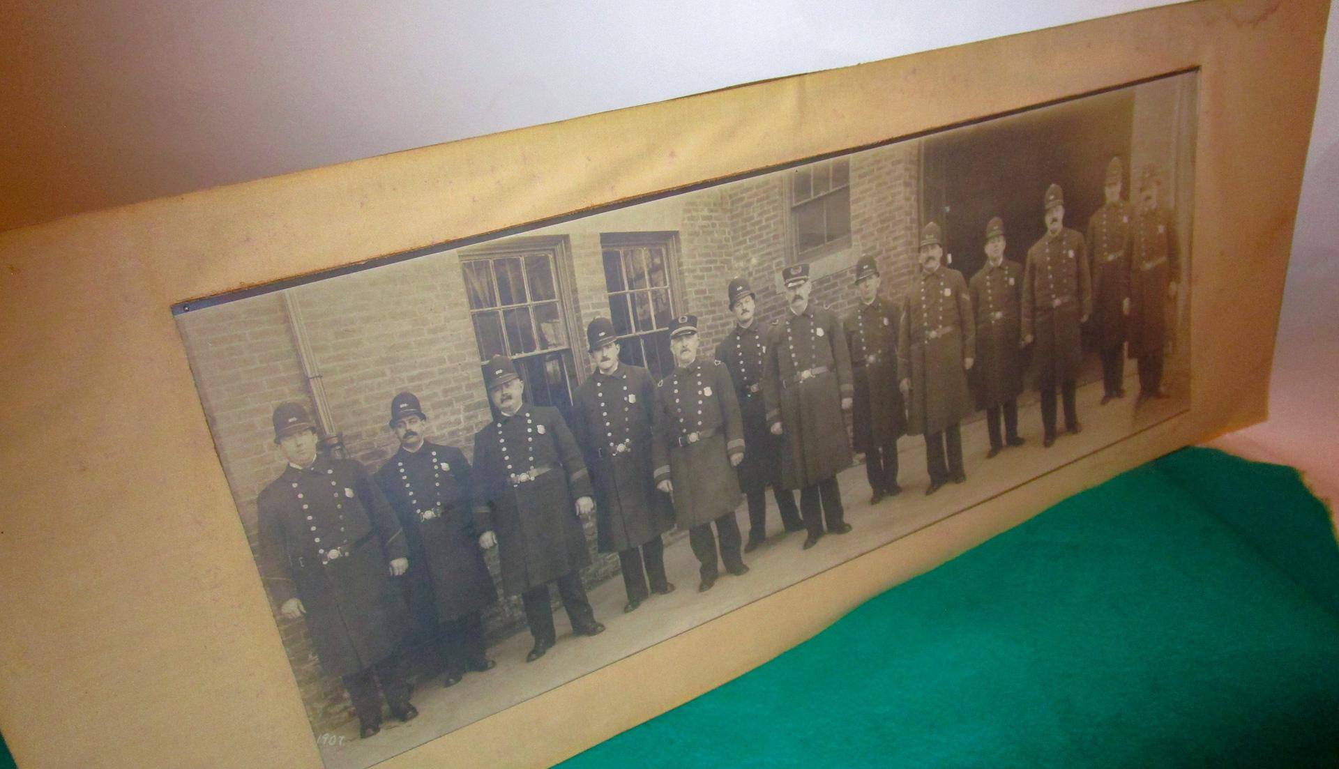 Glass Photography Panoramic Thirteen United States Police Officers 1907 