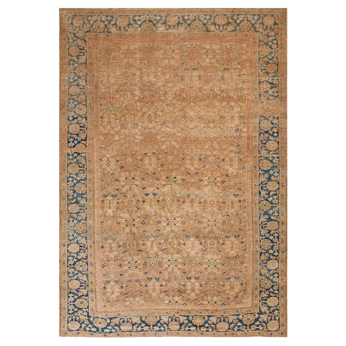 1890s Peach Color 
Blue Border Antique Persian Sultanabad Rug 6
10"x9
9" Carpet