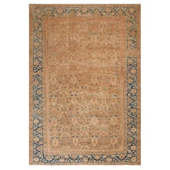 1890s Peach Color 
Blue Border Antique Persian Sultanabad Rug 6
10"x9
9" Carpet