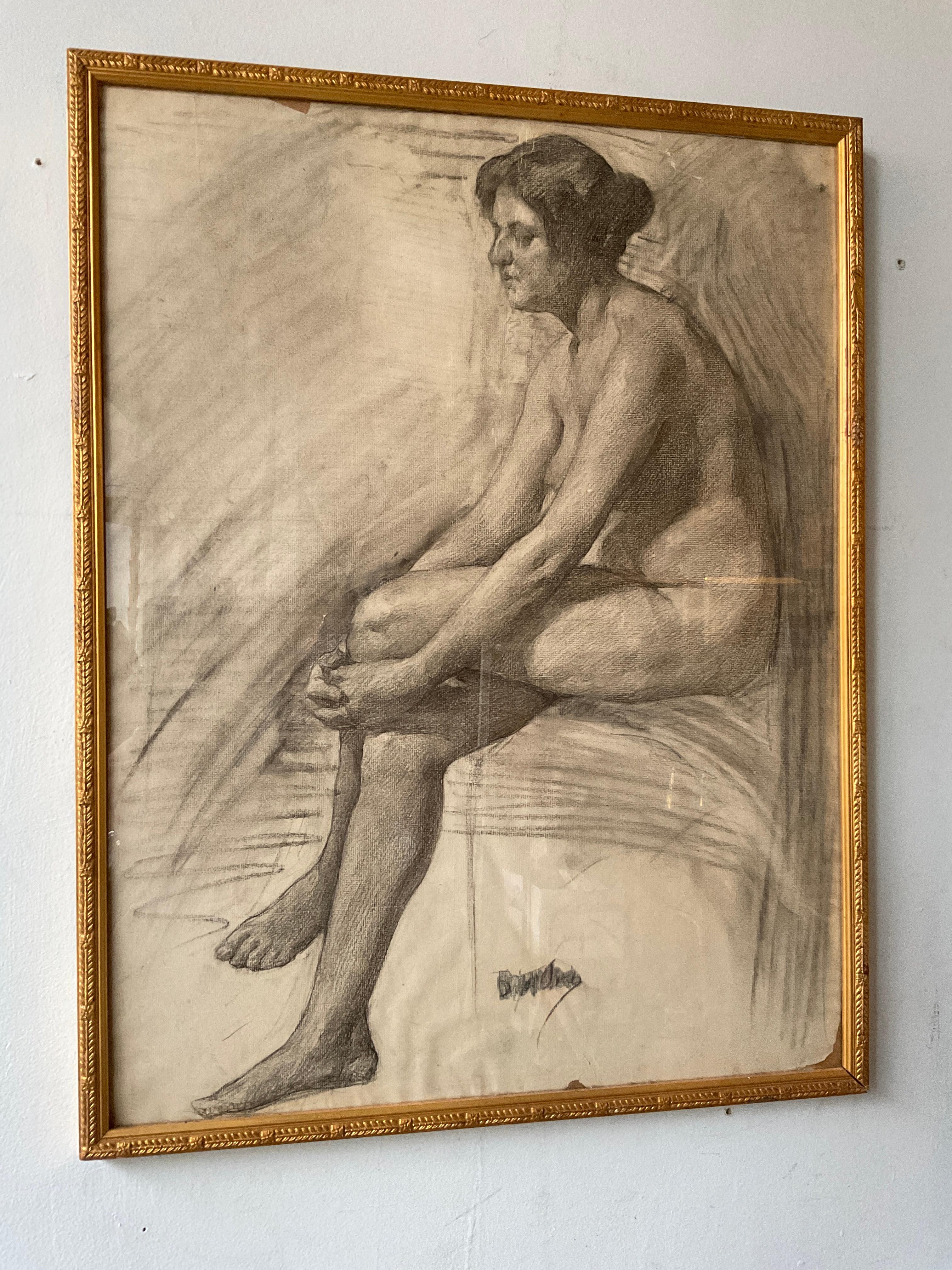 Drawing of a nude woman in 1898. 450 each.