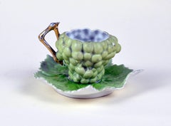 1890s Porcelain White Grape Shaped Coffee Cup Made in England
