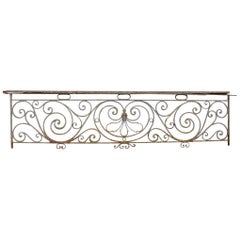 1890s Rococo Wrought Iron Balcony Railing