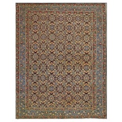 Tappeto antico di Tabriz del Nord-Ovest, stile Haji Jalili, anni '90 del XIX secolo, in avorio, con motivi floreali e geometrici