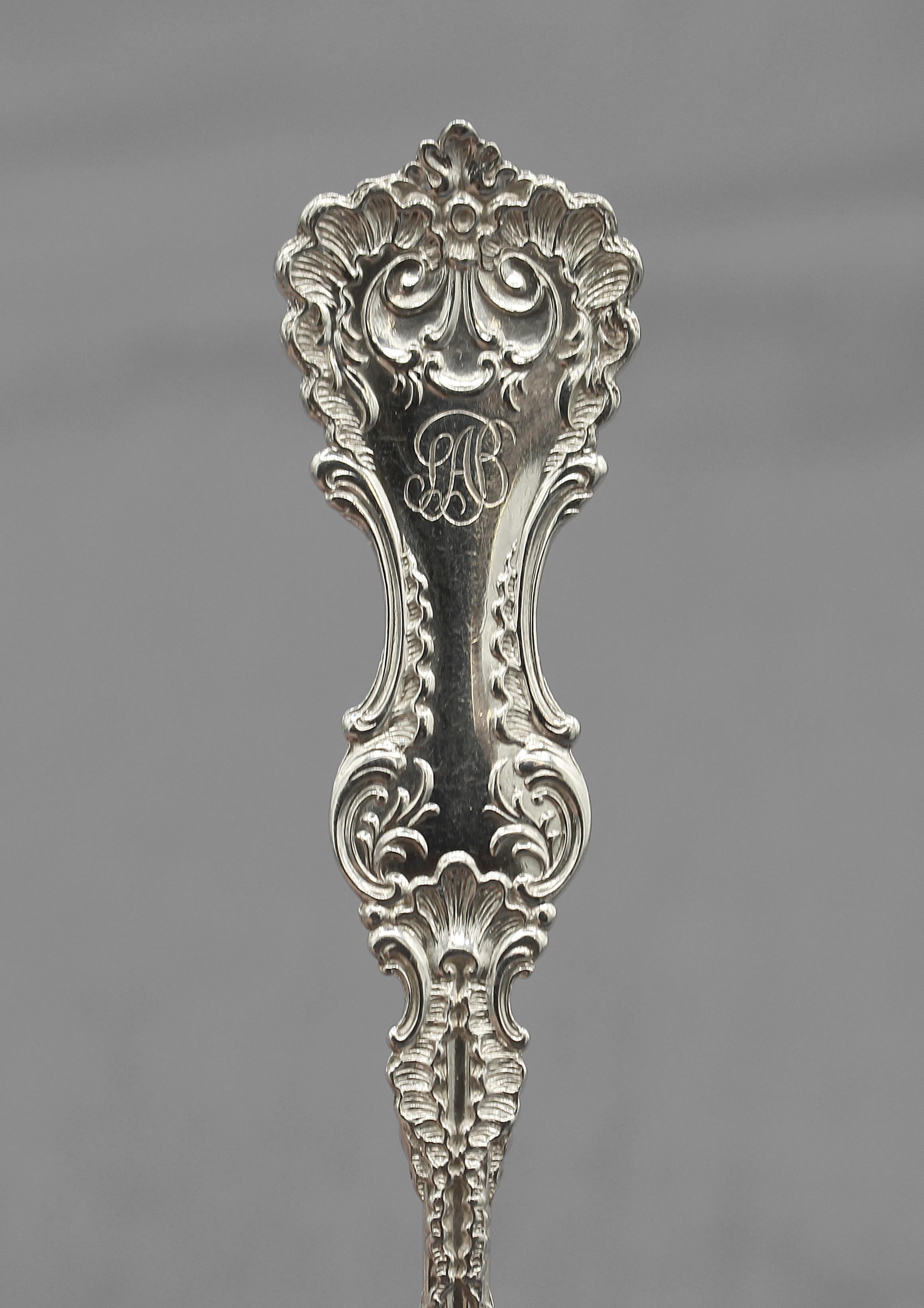 Americano Set di 6 cucchiaini in argento sterling del 1890 con motivo 