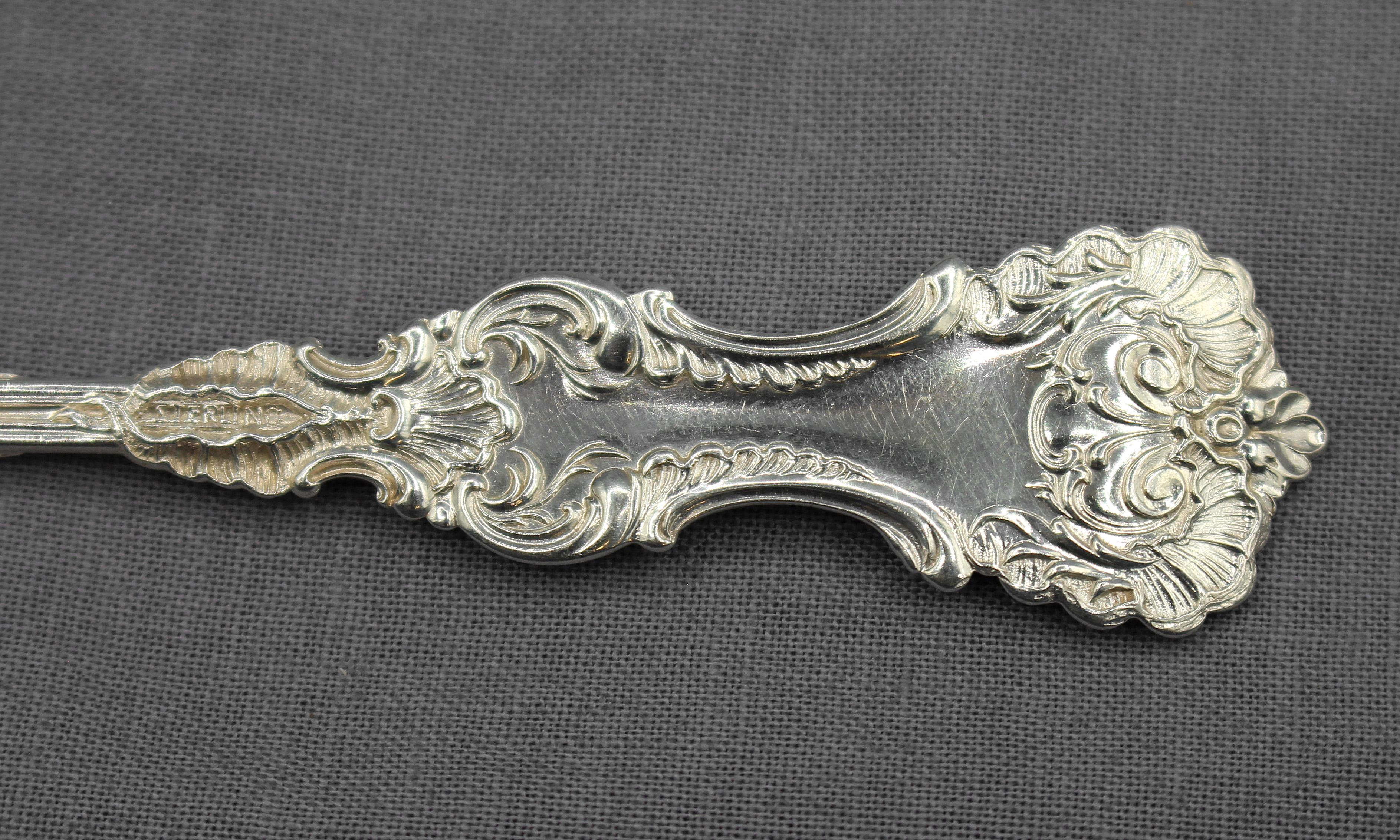 Set di 6 cucchiaini in argento sterling del 1890 con motivo 