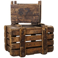 1890s Set of Two Industrial Mill Crates