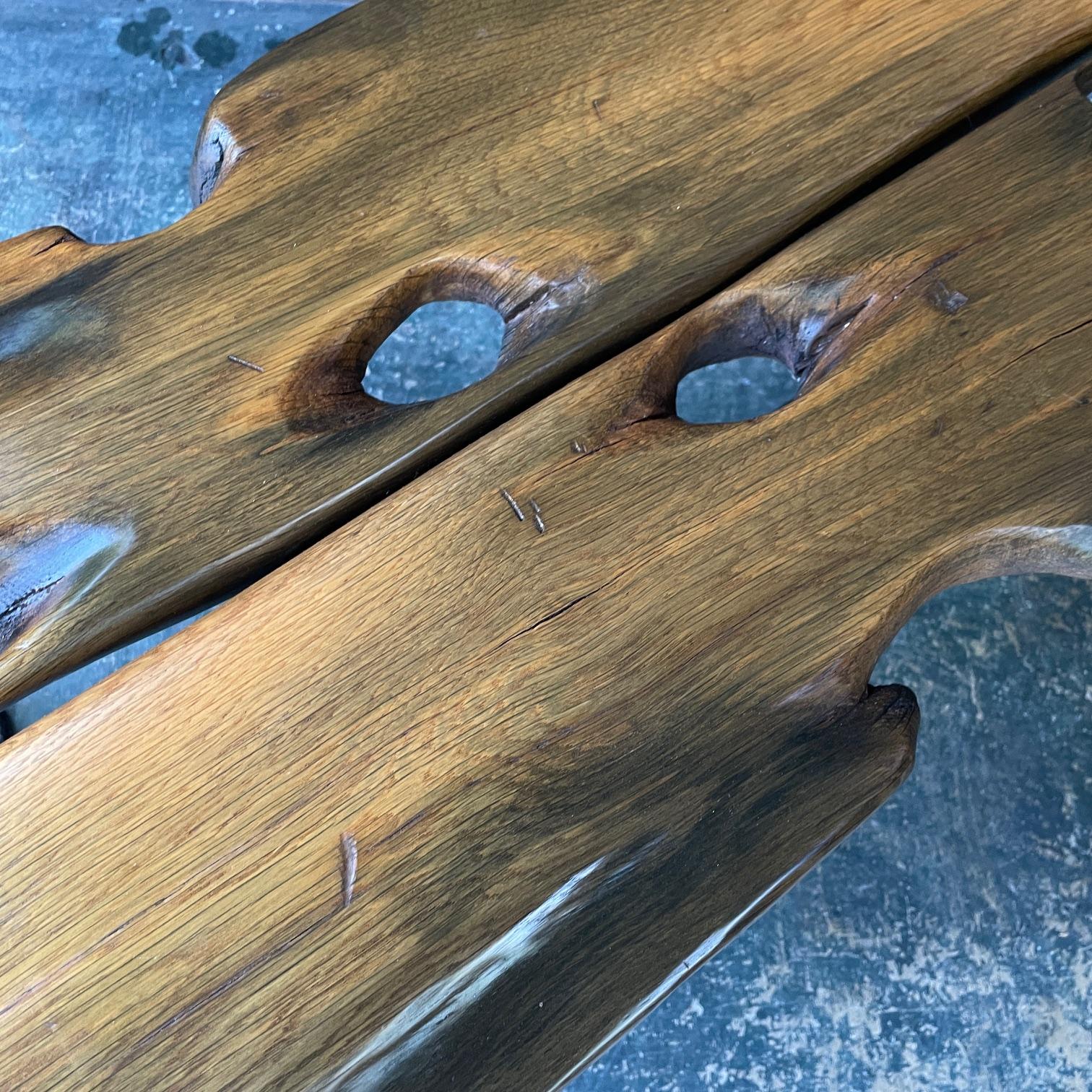 Panchina in legno di recupero del 1890 con base in ferro A Link Nautica in vendita 5
