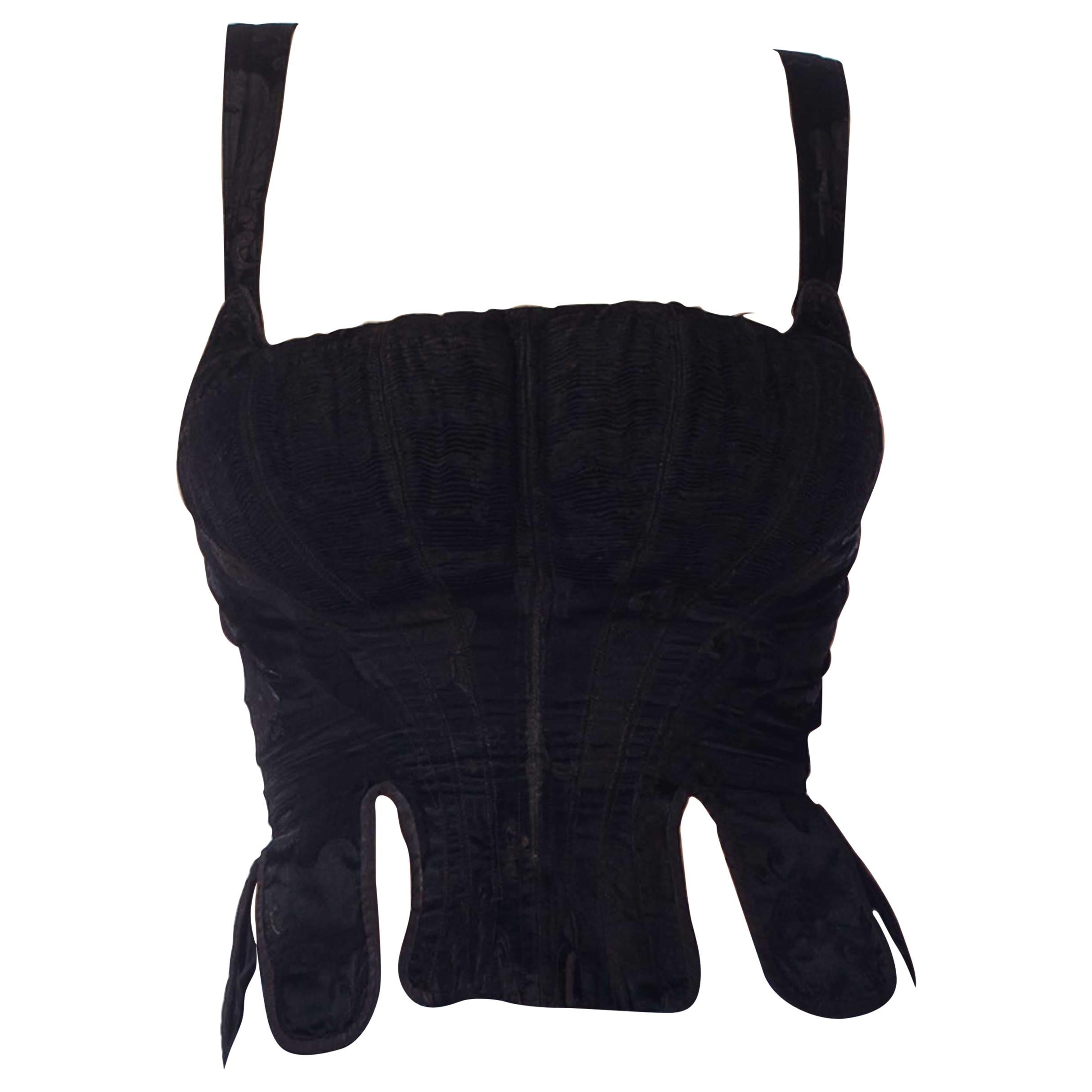 1890S Silk Victorian Folk Costume Bustier Corset at 1stDibs