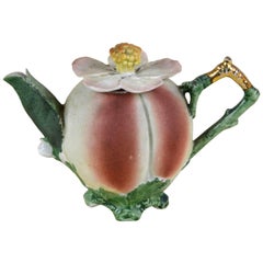 1890s Stunning Little Porcelain Peach Shaped Teapot Made in England