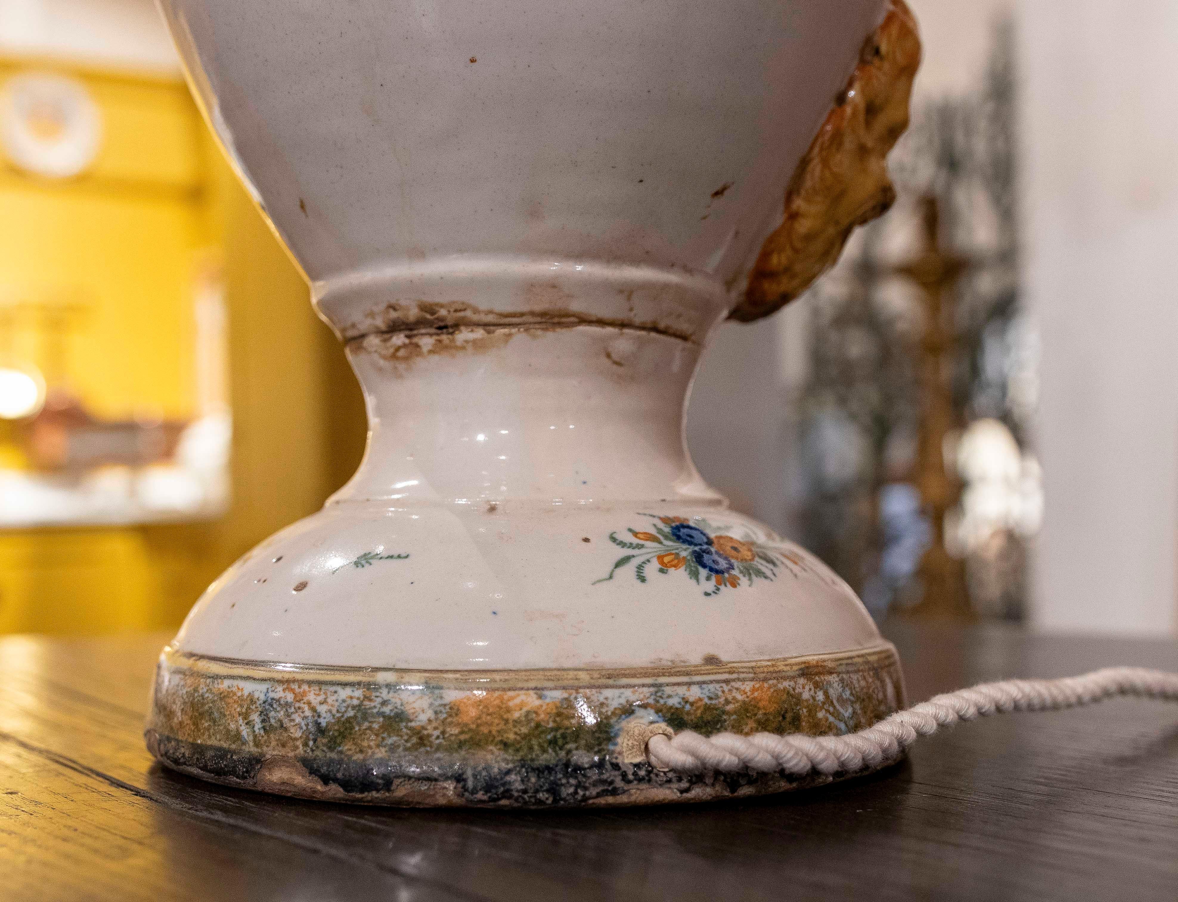 1890s Table Lamp with Spanish Ceramic Water Fountain 7