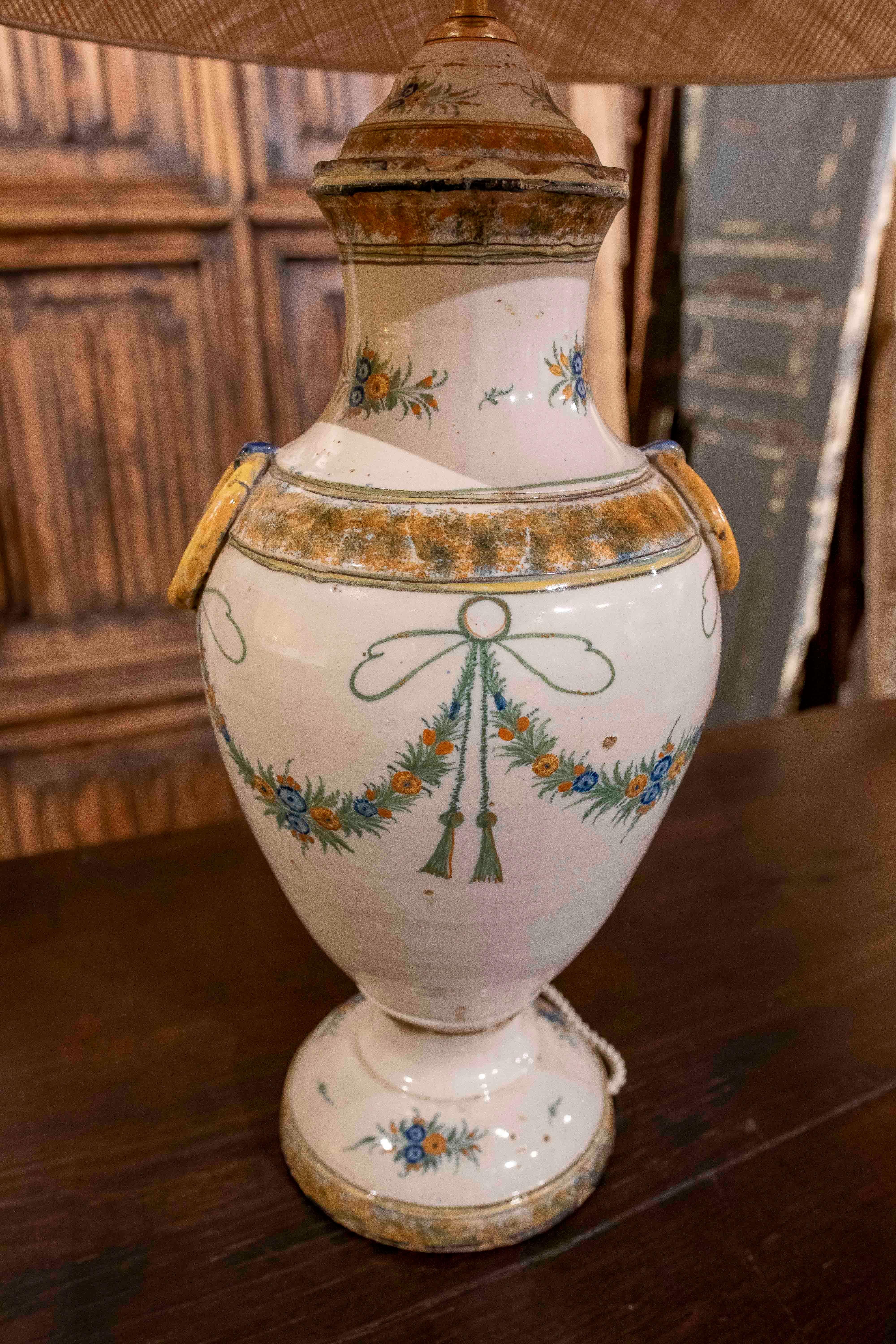 1890s Table Lamp with Spanish Ceramic Water Fountain 11