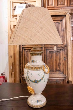1890s Table Lamp with Spanish Ceramic Water Fountain