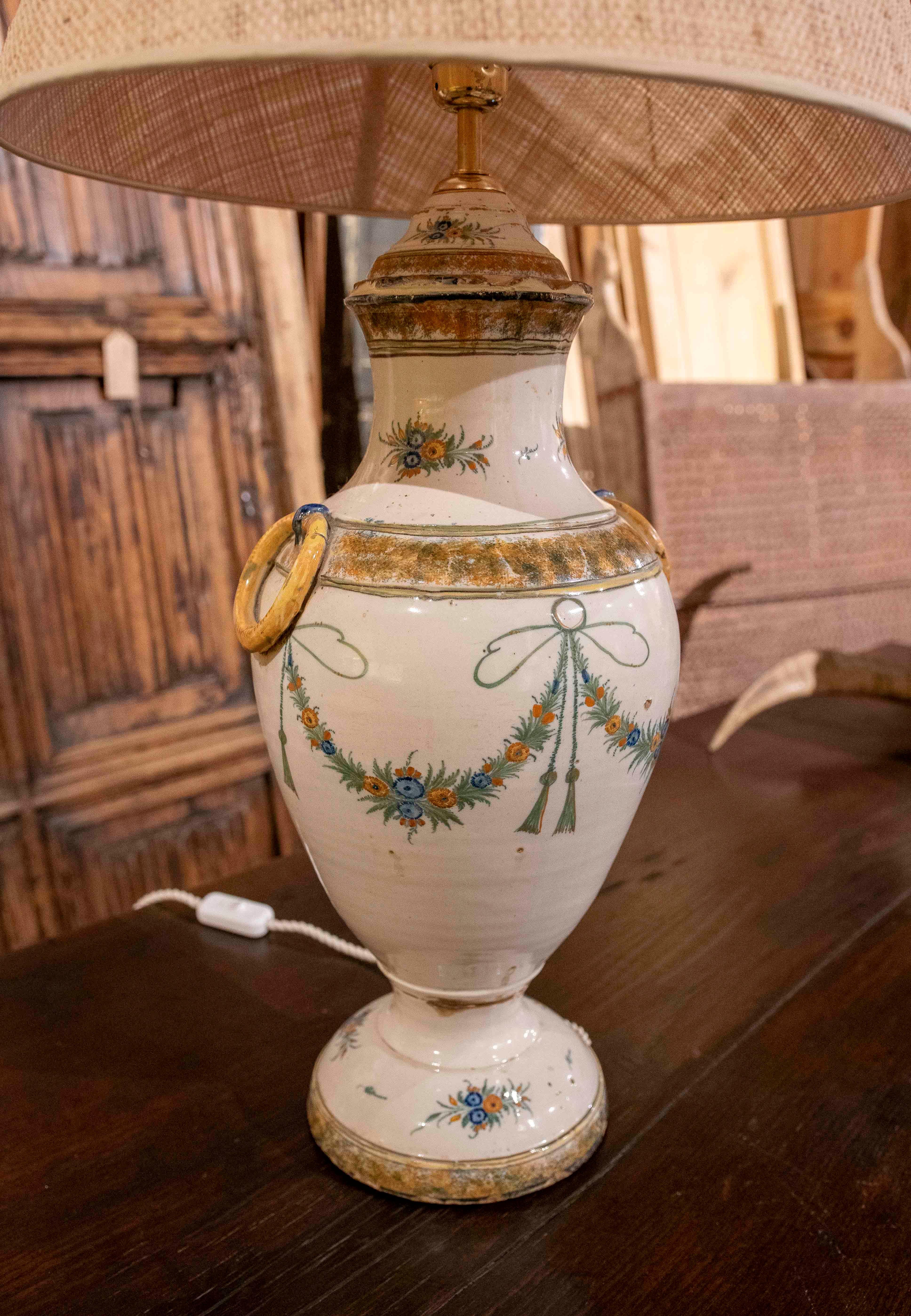 1890s Table Lamp with Spanish Ceramic Water Fountain 3