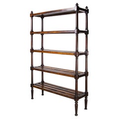 Antique 1890's Tall English Mahogany Deed Box Storage Shelf