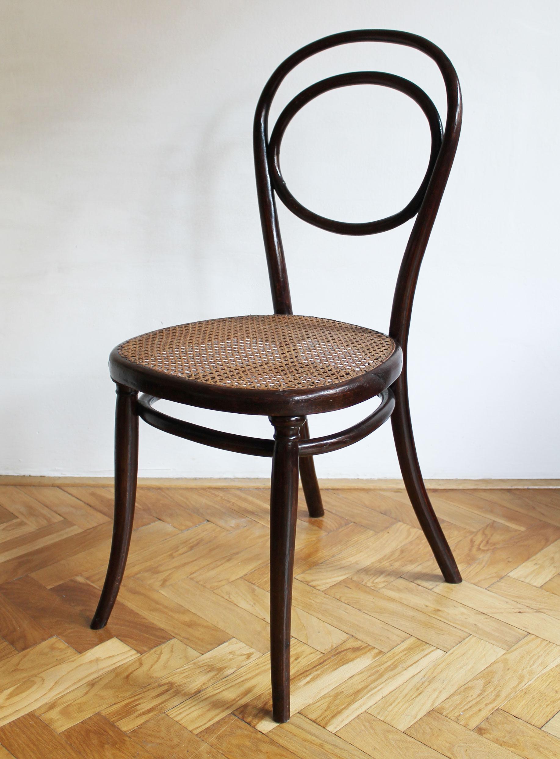 Rotin Chaise de salle à manger Thonet de 1890 Modèle n° 10 en vente