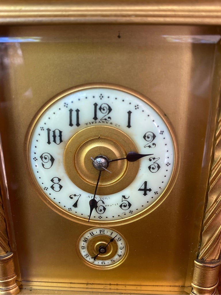 1890s Tiffany Gilt Brass Carriage Alarm Clock at 1stDibs tiffany