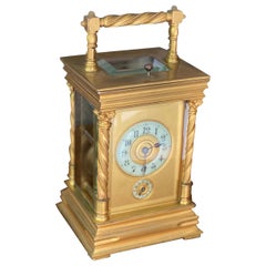 1890s Tiffany Gilt Brass Carriage Alarm Clock