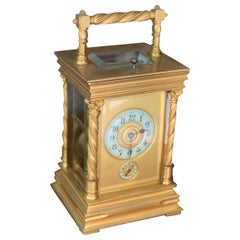 Antique 1890s Tiffany Gilt Brass Carriage Alarm Clock