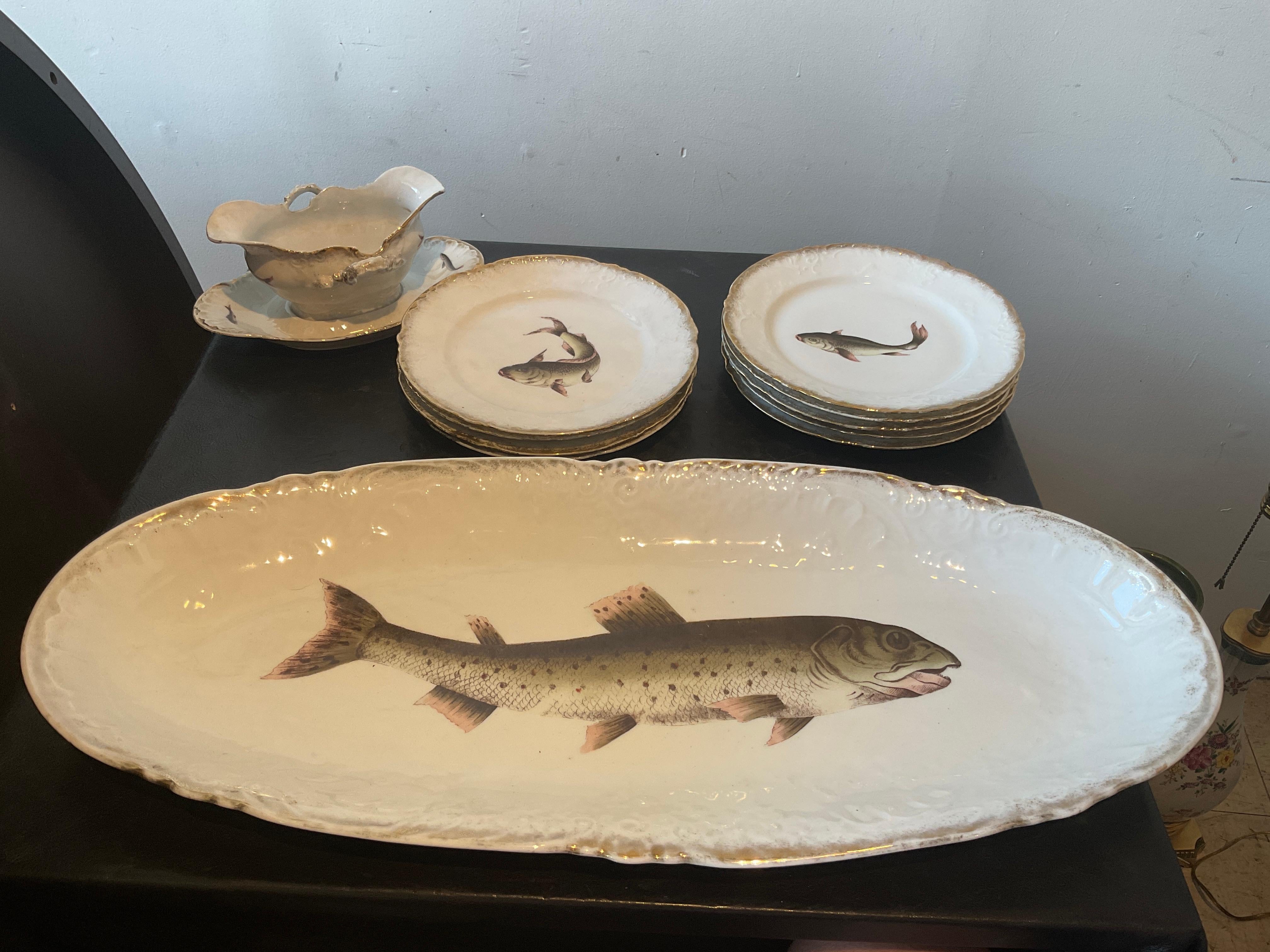 Juego de peces austriacos Victoria Carlsbad de 11 piezas.