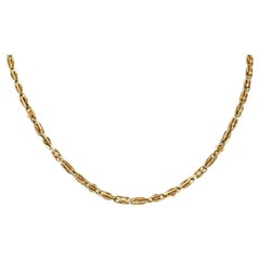 Antique 1890's Victorian 14 Karat Gold Chain Link Lariat Necklace