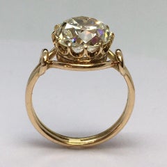 1890s Victorian 14K 3.67 Ct Diamond Antique Ring Handmade American Size 6.25