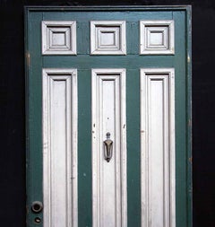 1890s Victorian 9 Pane Pine Entry Door with Original Doorknocker