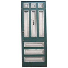 1890s Victorian 9 Pane Pine Entry Door with Original Doorknocker