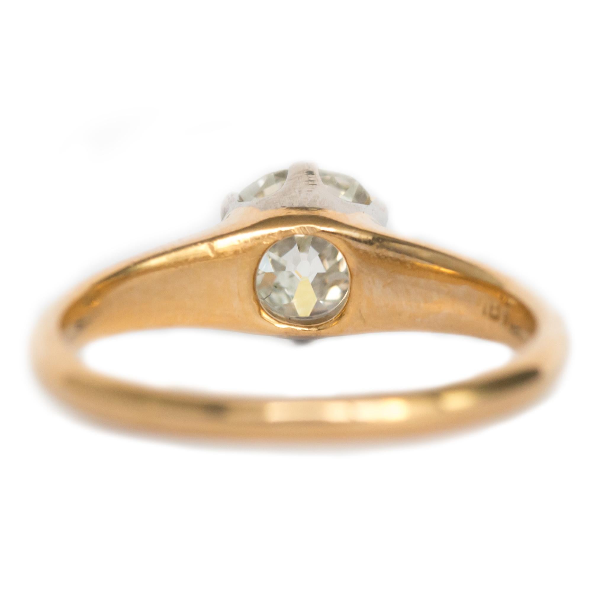 1890er Jahre viktorianischer Verlobungsring mit 0,94 Karat Diamant im antiken Kissenschliff im Zustand „Gut“ im Angebot in Atlanta, GA