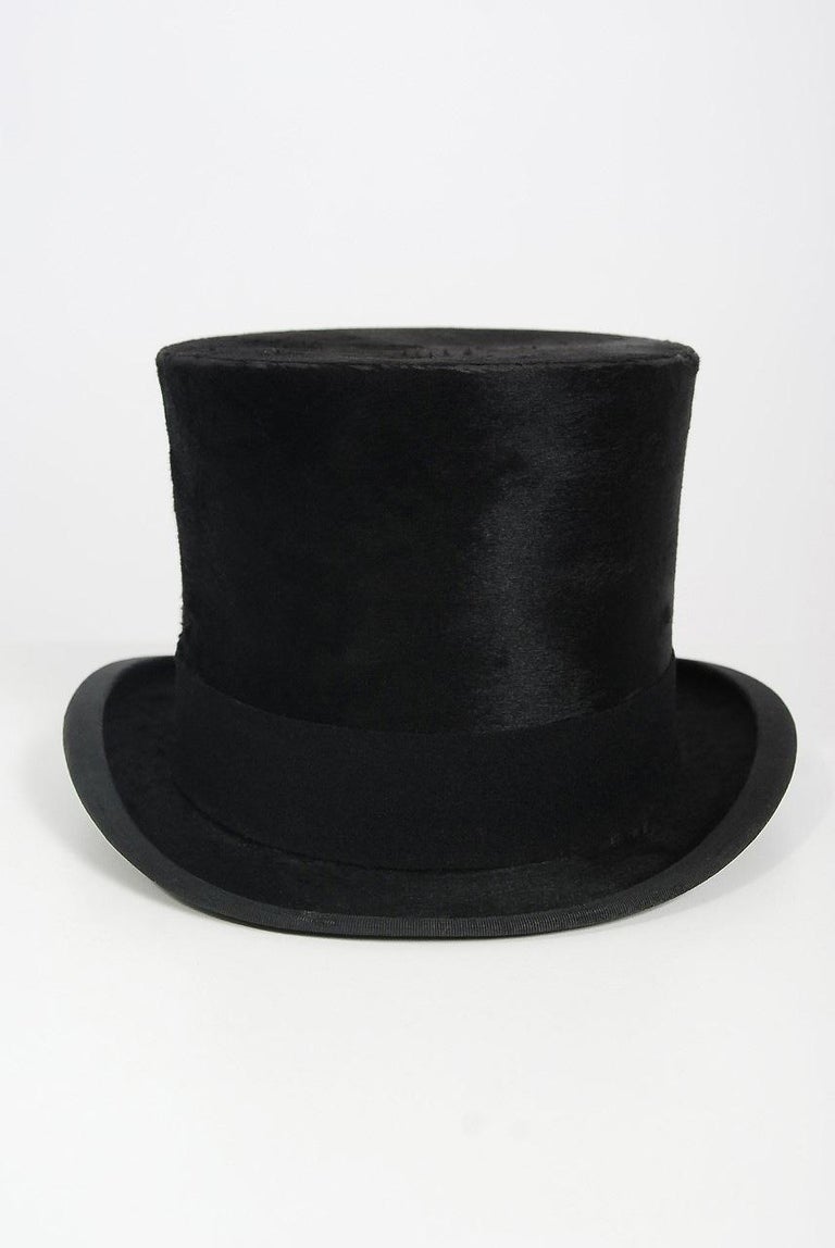 1890's Victorian Antique Dunn and Co Designer Black Silk Plush ...