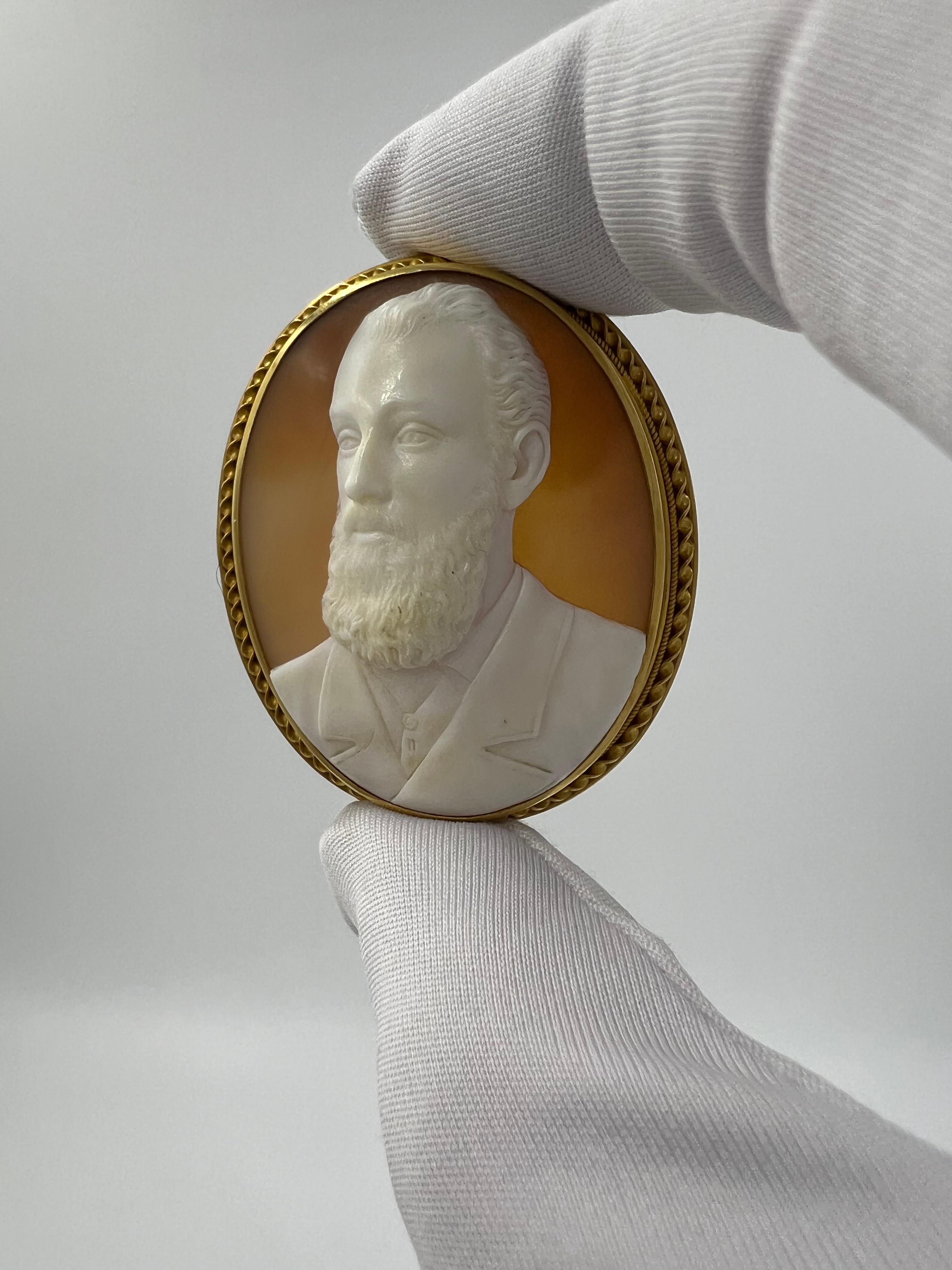 Spilla vittoriana con cammeo di un gentiluomo del 1890 in vendita 5