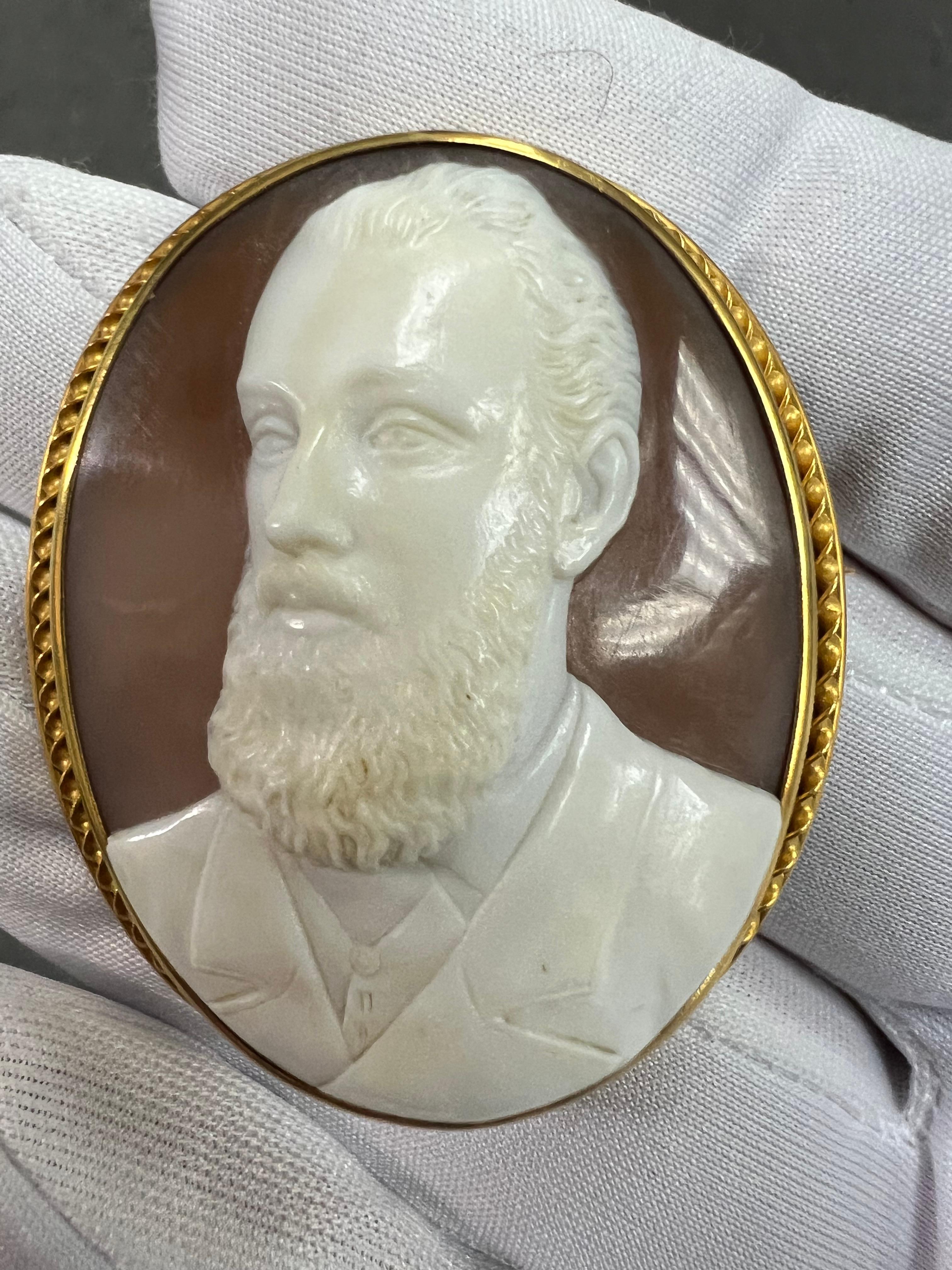 Spilla vittoriana con cammeo di un gentiluomo del 1890 in vendita 7