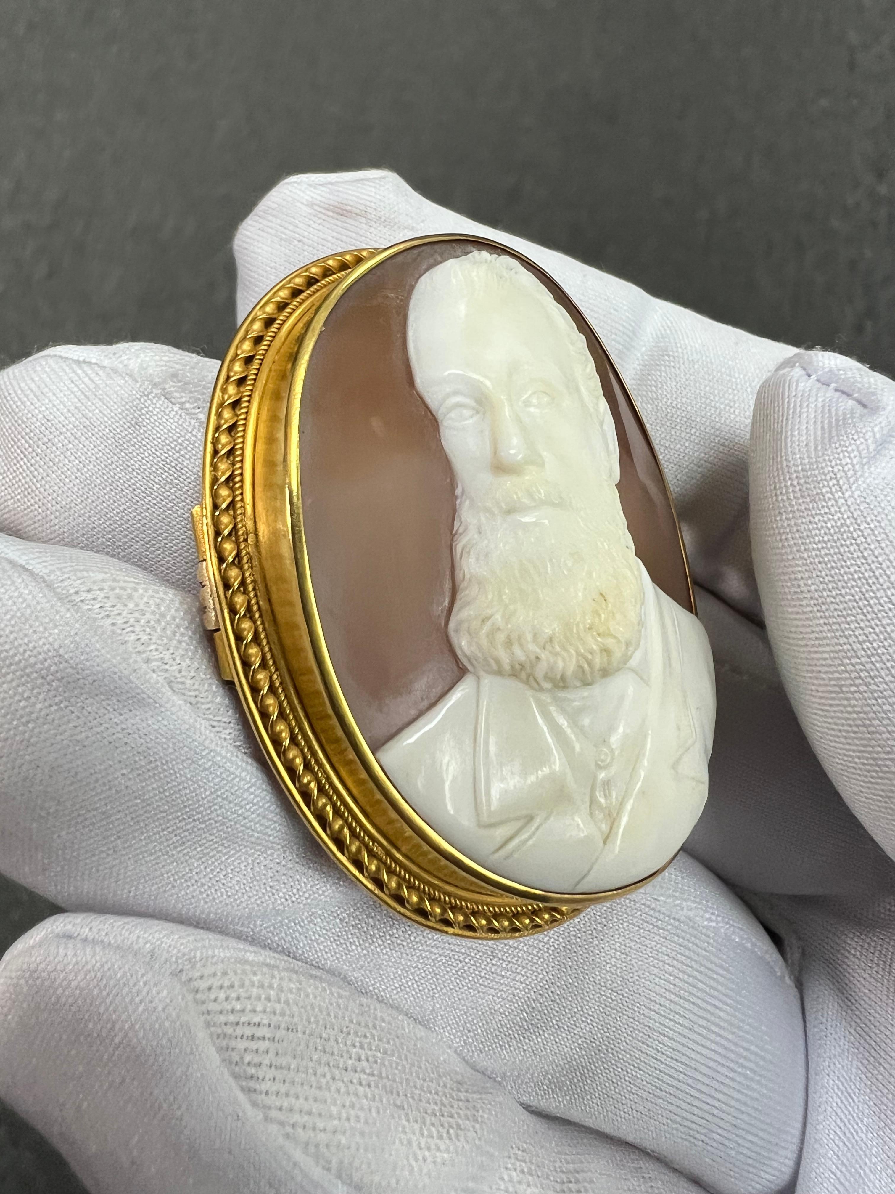 Spilla vittoriana con cammeo di un gentiluomo del 1890 in vendita 8